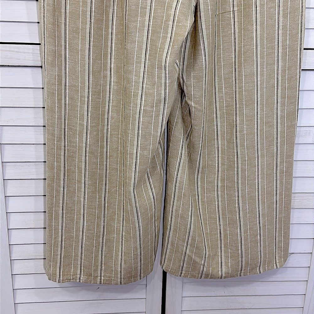 J. Jill Pants Size Large Crop Linen Blend NWOT Tan Inspection Stickers Intact - Picture 9 of 14
